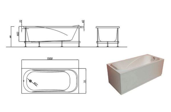 Акриловая ванна Kolpa San String 150х70 Basis