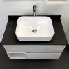 Тумба-умывальник COMFORTY Comforty Прага-90 дуб белый со светло-серой столешницей с раковиной Comforty T-Y9378