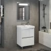 Тумба-умывальник COMFORTY "Дублин-60" белый глянец с раковиной COMFORTY 8056