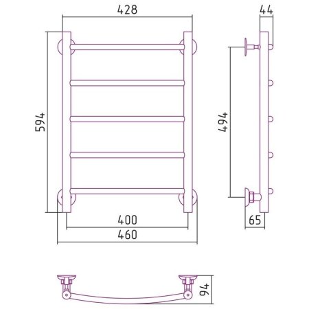 Полотенцесушитель водяной Стилье Версия-H2 60х40 хром