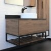Тумба-умывальник COMFORTY Comforty Порто-90 дуб тёмно-коричневый с черной столешницей c раковиной Comforty 9110