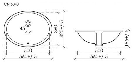 Раковина Ceramica Nova Element CN6043 56x42x19.5 белый
