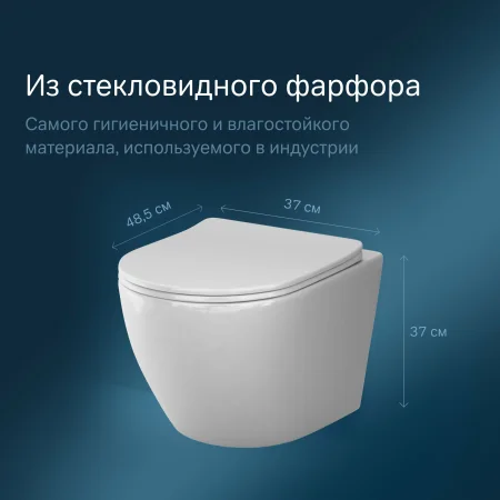 Подвесной унитаз AM.PM Like C801900SC AquaSpin с сиденьем микролифт, белый