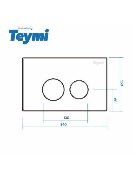 Клавиша смыва Teymi Lina, двойной смыв, черный матовый T70103BM