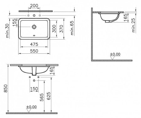 Раковина VitrA S20 5475B003-0618 55
