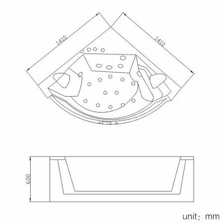 Акриловая ванна Grossman GR-14114 141х141