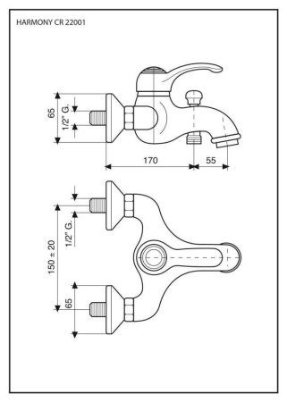 Смеситель Emmevi Harmony 22001NO для ванны, черный/золото