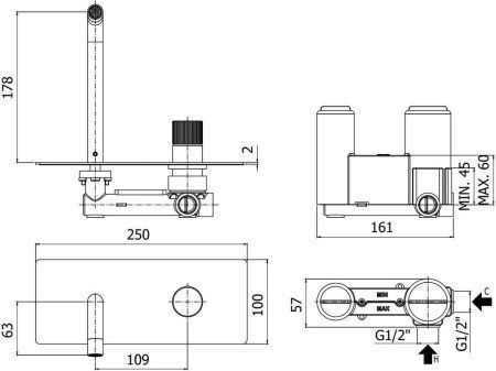 Смеситель Paffoni Jo JO105NO для раковины, черный