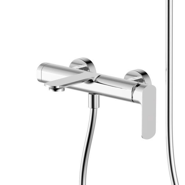 Смеситель для ванны однорычажный AQUAme Monza AQM6312CR, с душевым набором, 3 режима, Хром