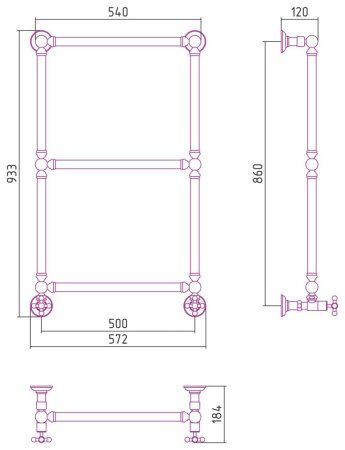 Полотенцесушитель водяной Сунержа Ренессанс 071-0280-8650 860x500 сатин