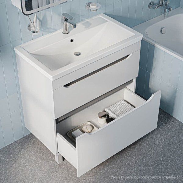 Тумба напольная, 80 см, белый, Sky, IDDIS, SKY80WFi95 подходит умыв. 4078000i28