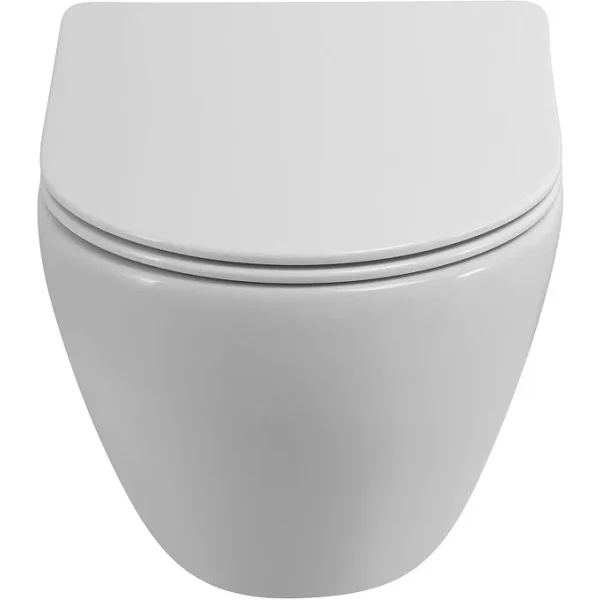 Унитаз подвесной Cezares Stream CZR-2426-TH-TOR/SC безободковый, торнадо, с сиденьем микролифт, белый