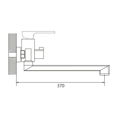 Смеситель для ванны универсальный Shevanik S8SL22NP2, Хром