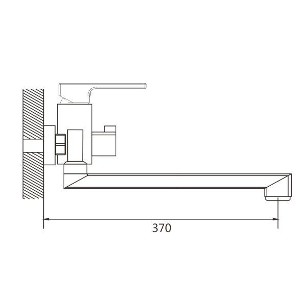 Смеситель для ванны универсальный Shevanik S8KA22DN2TRO, Оружейная сталь