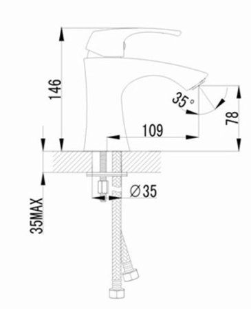 Смеситель для раковины SMARTsant Смарт-Прайм SM113506AA,без донного клапана, хром