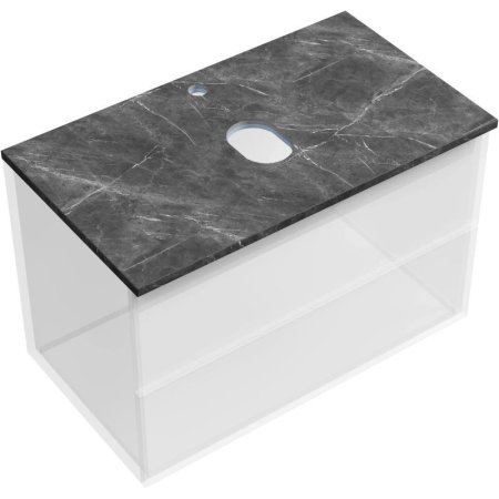 Столешница Sancos TT80A1X 80х46 с отверстием под смеситель, Black Sky