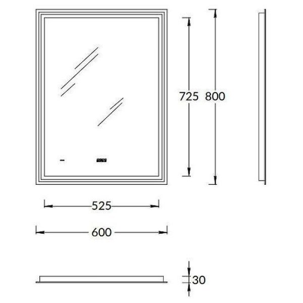 Зеркало Kerama Marazzi Tecno TE.mi.60 60х80 с подсветкой