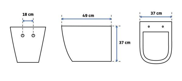 Подвесной унитаз REA CARLO MINI RIMLESS FLAT BLACK MATT черный REA-C8489