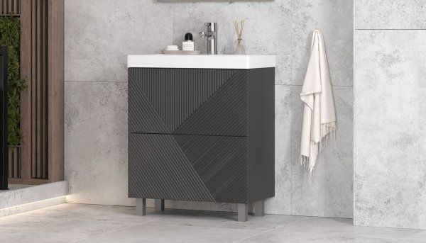 Тумба Velvex напольная Edge 70.2Y, графит (tn.EDG.9696.70.2Y графит)