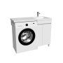 Тумба с умывальником напольная для стиральной машины с дверцами, 110 см, правая, белая, IDDIS Optima Home (OPH11RDi95K)
