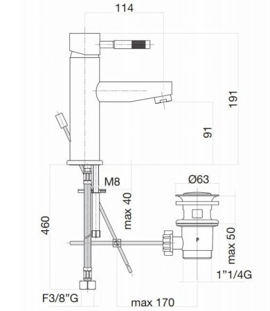 Смеситель для раковины Webert Rimini RI830102740, белый