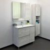 Тумба-умывальник COMFORTY "Верона-90" дуб белый с раковиной Quadro 90