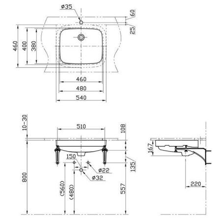 Раковина Toto Public LW765Y 54