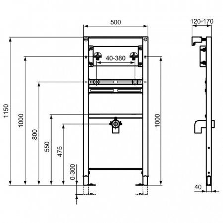 Система инсталляции Ideal Standard ProSys R016167 для раковины