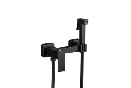 Смеситель с гигиеническим душем Frap F7504-6, однорычажный, черный