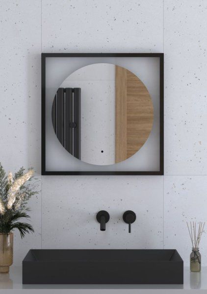 Зеркало с LED-подсветкой настенное Defesto Eclipse DF 2231R 60x60 черный