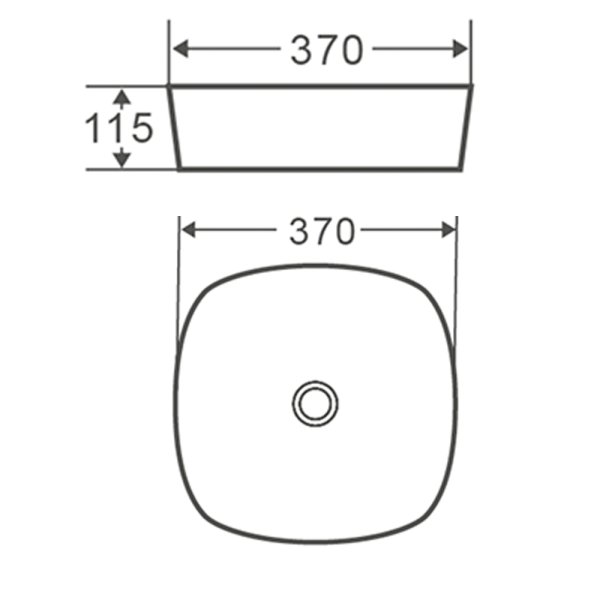 Раковина чаша Terminus Классик 02RN37x37x11W, белый