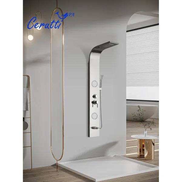 Душевая панель Ceruttispa Twin CT9987 со смесителем, серебряный