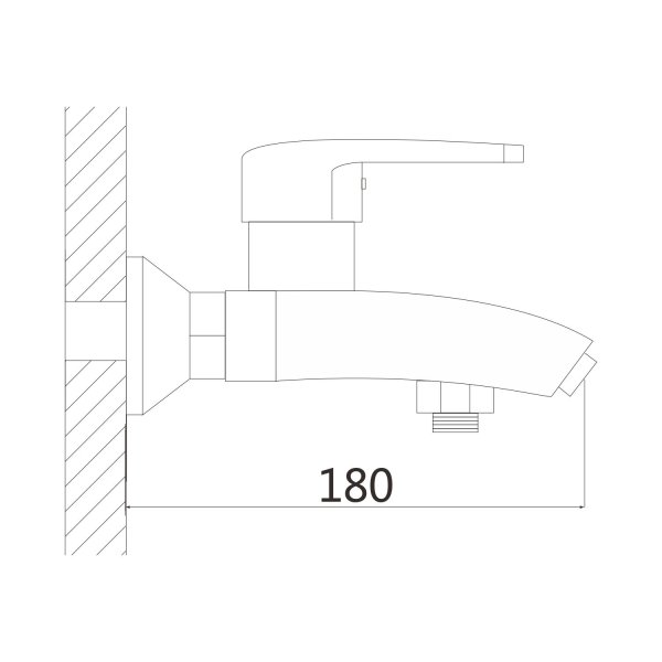 Смеситель для ванны однорычажный  Shevanik S5002T, Оружейная сталь