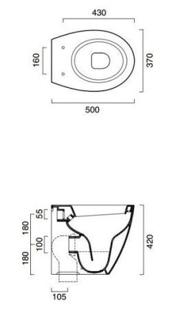 Унитаз приставной Catalano Velis 50