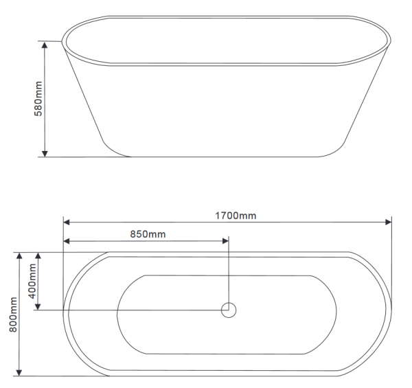 Акриловая ванна Grossman GR-1501 170х80
