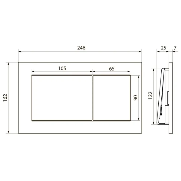 Кнопка смыва Point Ника PN44081SB для инсталляции, нержавеющая сталь