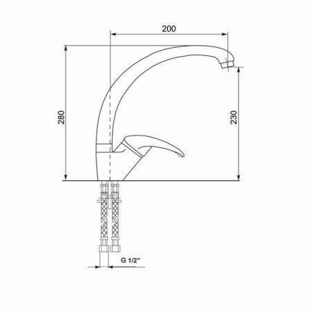 Смеситель для кухонной мойки MIXLINE ML-GS01 (526180)