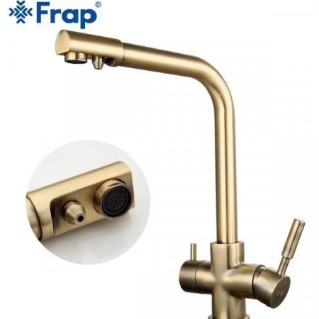 Смеситель для кухни со встроенным фильтром (краном) под питьевую воду Frap F4352-4