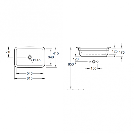 Раковина Villeroy & Boch Architectura 417760R1 61,5 x 41,5 альпийский белый