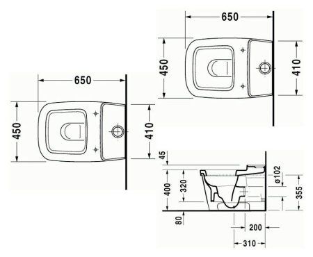 Чаша для унитаза-компакта Duravit Esplanade 2147090000