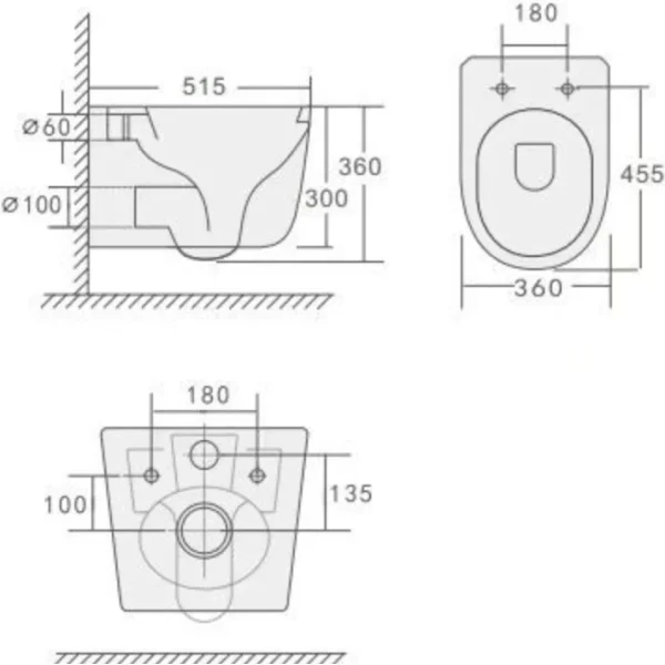 Унитаз подвесной Boheme Flow Daphne 969-SET-D безободковый, торнадо, с сиденьем микролифт, бежевый матовый