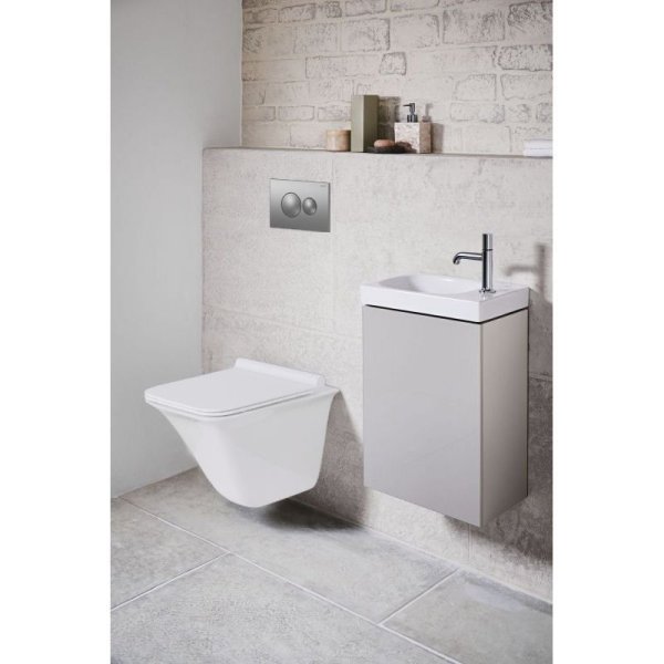 Кнопка смыва Loranto 24.6х1.4х16.5 для инсталляции, металл/пластик, цвет Хром матовый (7311)