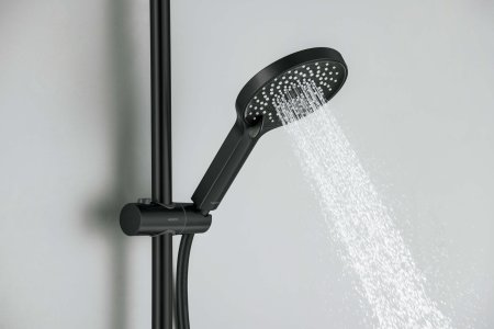 AQ2022MB ЛУГАНО душевой гарнитур, матовый черный