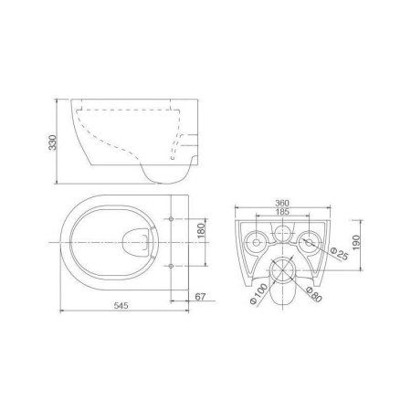 Унитаз подвесной SSWW CT2039V-B с тонкой крышкой, с функцией биде, белый глянцевый