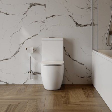 Унитаз напольный Моноблок Teymi Lina безободковый, сиденье микролифт T41102