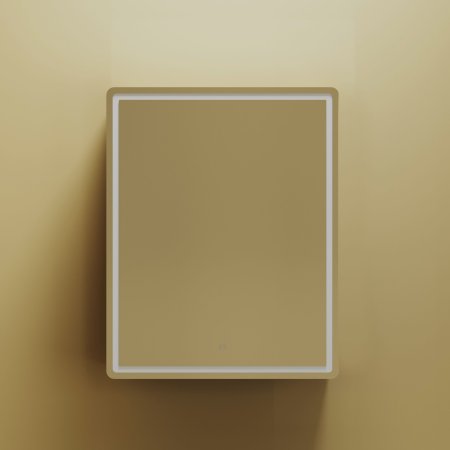 Зеркальный шкаф для ванной комнаты SANCOS Mirror 590x150х740 мм, с LED подсветкой, цвет дуб чарльстон,  MI60ECH