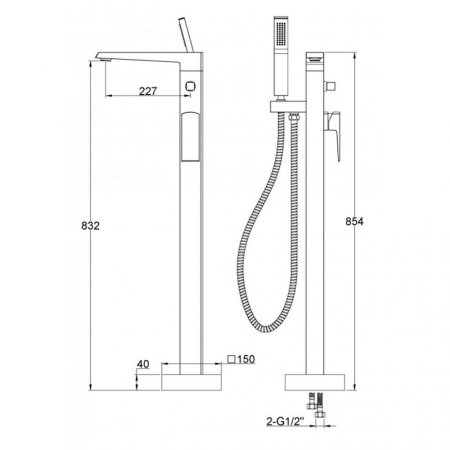 Смеситель BelBagno Arlie ARL-FMTA-CRM для ванны, напольный