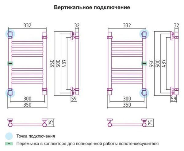 Полотенцесушитель водяной Сунержа Богема 500x300 состаренная бронза прямой, с доп. перемычкой