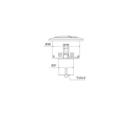 Кнопка слива IDDIS для арматуры, 2-ур 38 мм бронза (92038BR2AR)