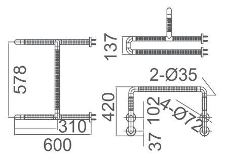 Поручень ARROW AG5618NO белый
